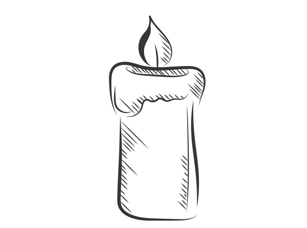 Coloring book large candle serving as a candle